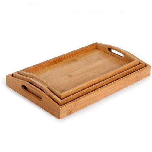1PC rectangular bamboo tray high-grade hotel Home Furnishing daily pallet fruit tableware storage tray JL 0913