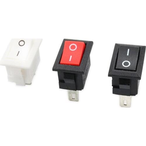 10 pieces of push button switch 10x15mm spst 2pin 3a 250v kcd11 snap-in rocker switch on/off 10mm*15mm black red white