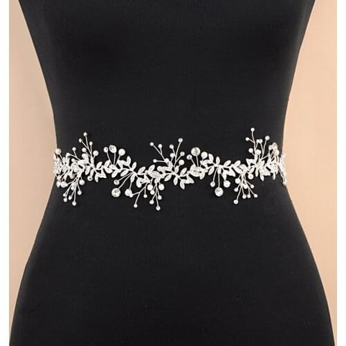 100%Handmade Wedding Belt Rhinestone Belt Diamond Dress Belt Luxury Crystal Flower Belt Silver Diamond Belt for Women Waist Belt