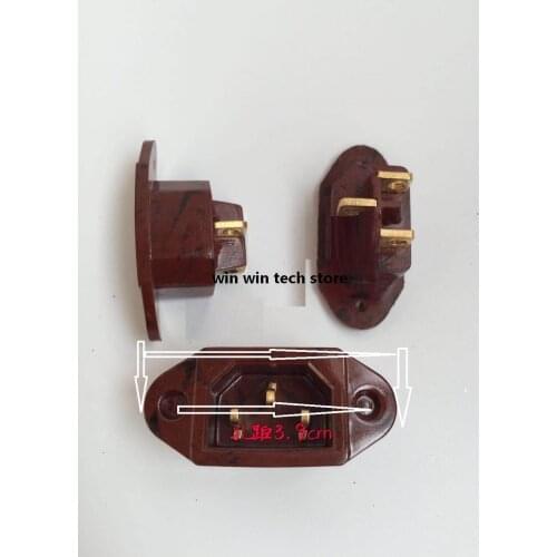 100pcs Electric cooker socket 3 pin 16A type seat copper foot bakelite high temperature resistant socket