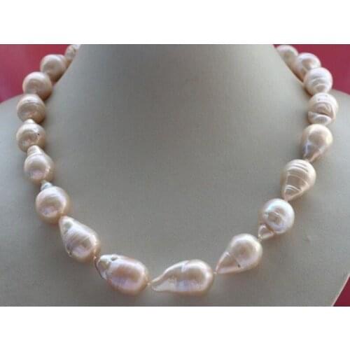 18" Natural 26 mm Pink Reborn Pearl Necklace