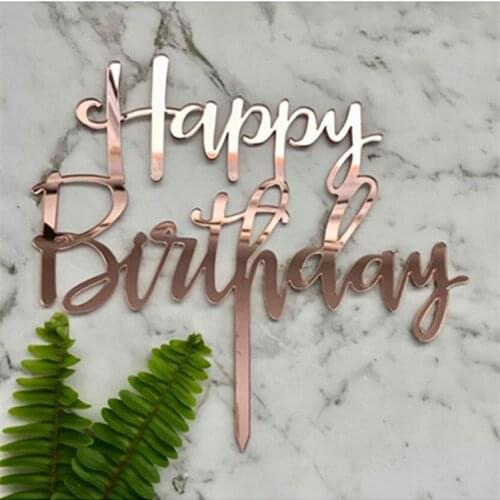 20pcs happy birthday monogram acrylic cake topper