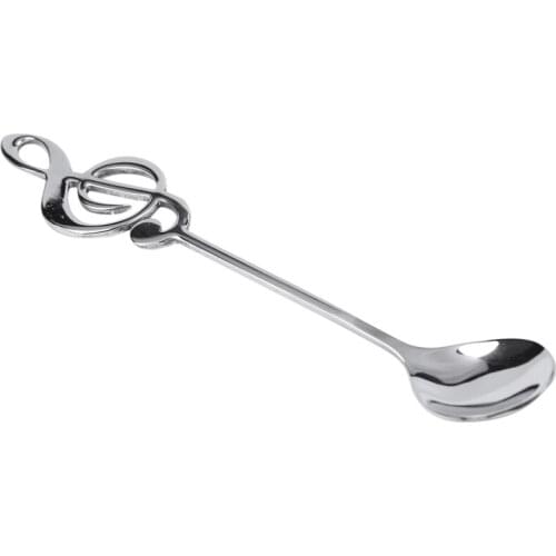 8Pcs Cute Music Theme Tea Stirring Spoon Coffee Spoon Stainless Steel Note Shape Small Ice Cream Dessert Scoop Creative Flatware