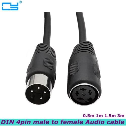 DIN 4-pin Male to 4pin Female Audio and Video Cable S-terminal Midi 4-pin for Keyboards and Medical Equipment 50cm 100cm 300cm
