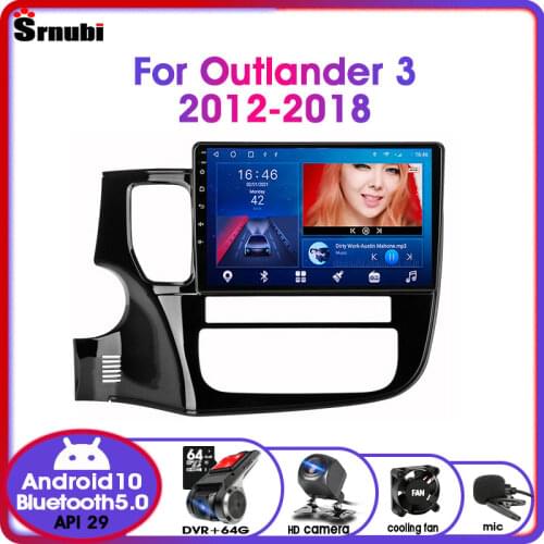 Android 10.0 2Din car radio for Mitsubishi Outlander 3 2012-2018 GPS Multimedia Video Player 4G WIFI 8 Core DSP IPS 48EQ DVD MP5