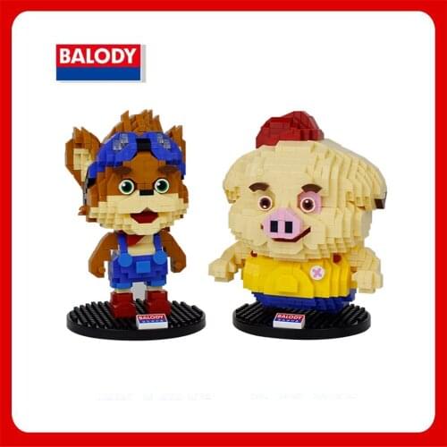 Balody Brick Toys Famous Anime Character 18103 Dou Dou Pig 18104 Tan Tan Cat Building Micro Mini 3D Blocks Educational Toys