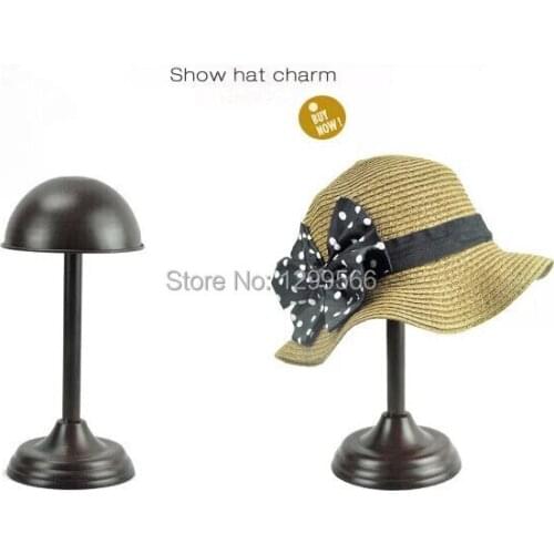 Free Shipping Bronze Metal Hat Stand Hat& Wig Display Stand Rack MJ07