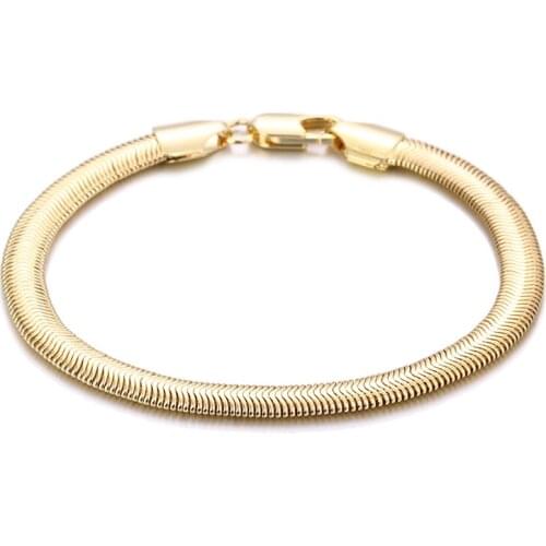 New 925 Sterling Silver Bracelet 18K Gold 6MM Snake Chain Bracelet Men&Women Charm Jewelry Wedding Party Gift Wholesale