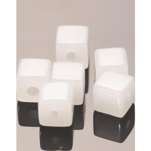 Miasol 50 Pcs 6/8MM White Cubic Square Shape Glass Cat Eye Spacer Charm Beads For Diy Jewelry Making