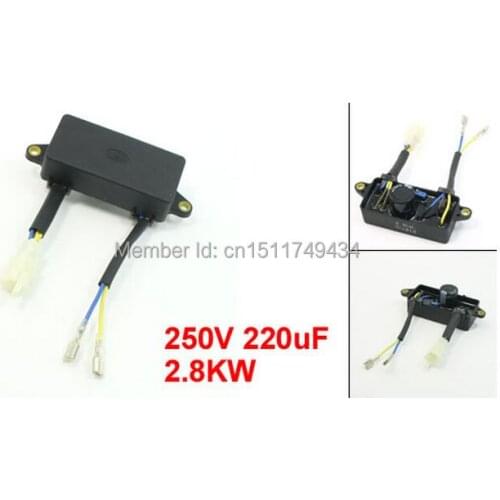Black 250V 220uF 2.8KW Rectangle Capacitor Generator Regulator