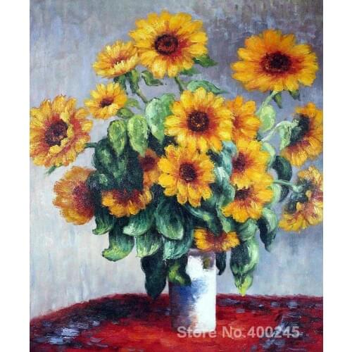 Claude Monet flower oil Painting Sunflowers High quality Hand painted art on canvas