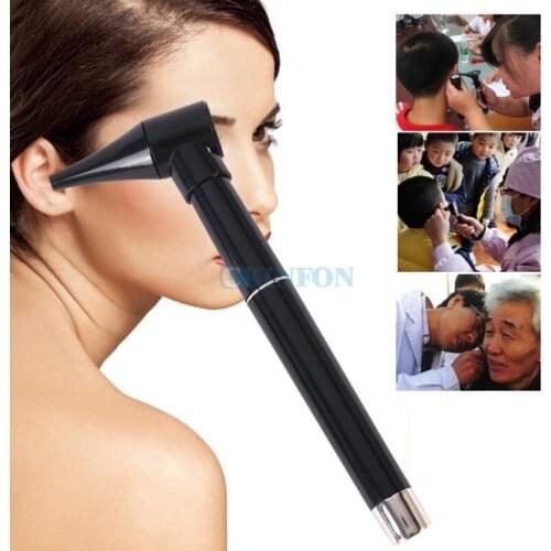 DHL 200PCS Magnifying Lens Clinical Care Otoscope Ear speculum LED Pen Light Flashlight