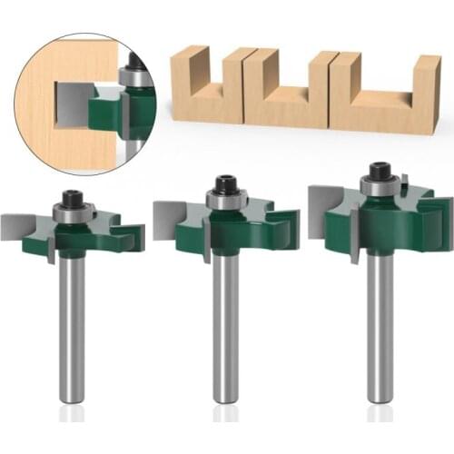 1Pcs 1/4 6mm Shank T-Sloting Router Bit With Bearing Carbide Wood Slot Milling Cutter Rabbeting For Woodworking Slotting