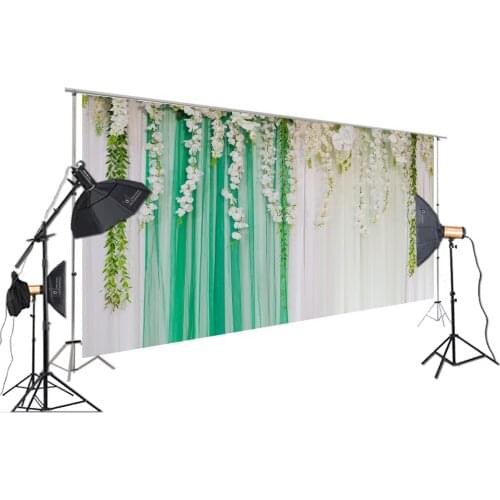 HUAYI Photography Backdrop Wedding Decorations Backdrop Photography Party Green And White Outdoor Scene XT-7328