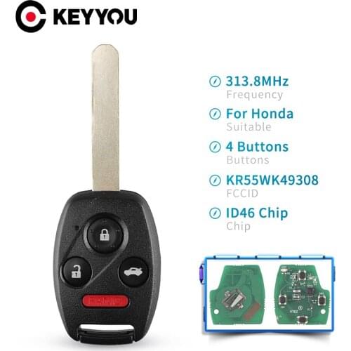 KEYYOU For Honda Fit CRV Civic Insight Ridgeline HRV Jazz ACCORD 2003-2013 KR55WK49308 N5F-S0084A MLBHLIK-1T OUCG8D-380H-A