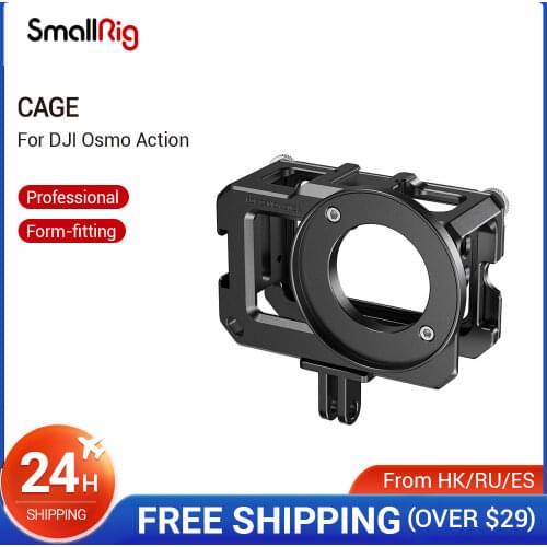 SmallRig Cage for DJI Osmo Action (Compatible with Microphone Adapter) Camera Cage With Cold Shoe Mounts -2475
