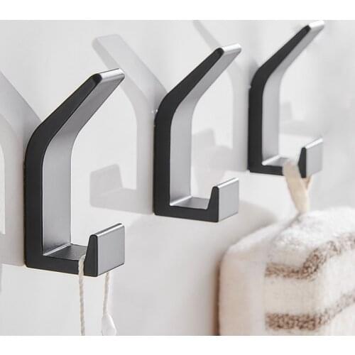 3-20 pcs Bathroom Hook Self Adhesive Towel Clothes Bag Storage Hanger Hook Kitchen Wall Cooking Gadget WC Bath Accessories