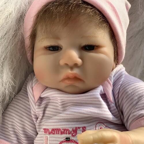 48cm 18" soft Body SIlicone Reborn Babies Doll Toy Lifelike New born infant girl Baby Doll Bonecas Bebe Reborn doll