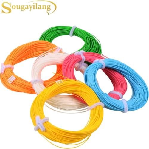 Sougayilang 6 Color Fly Fishing Line Forward Floating 4F/5F/6/7F/8F 100FT Length Maximum Catch Fly Fishing Line Multi Filamento