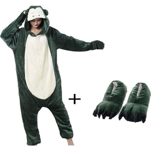 Flannel Zipper Kigurumi Pajamas Cartoon One-Piece Pyjama Anime Onesie For Adult Men Women Onsie Christmas Pijamas Girls Bodysuit