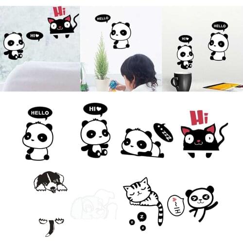 Cat Series Light Switch Sticker Cute Cartoon Animal Wall Sticker Decoration Decal Art Painting Funny Kids Room Bedroom Decor New