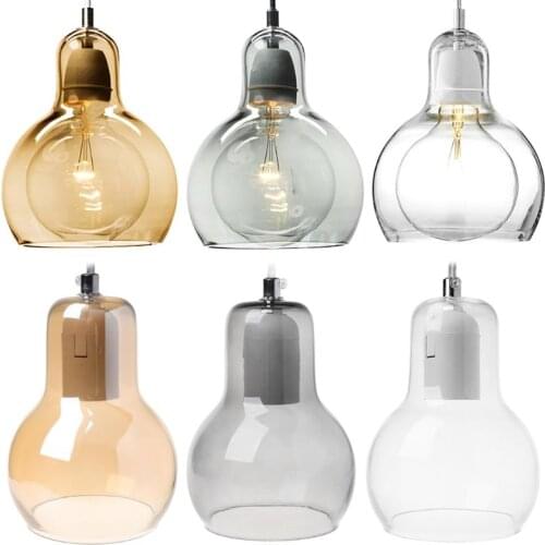 2021 New Modern Pendant Light Single Head Hoist Clear Glass Lampshade Chandelier Ceiling Lamp Lighting Fixtures