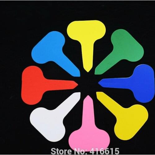 New Arrival 100Pcs 6.8*4.8cm T-type Plastic Garden Sign Gardening Label Plant Flower Nursery Label Tag Marker Thick Many Colors