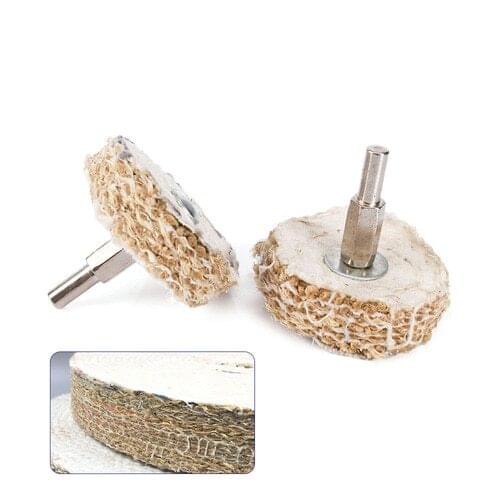 2inch 5Pcs Sisal Cloth Buffing Wheel with 6mm shank use for Stainless Steel Metal Polishing Tool