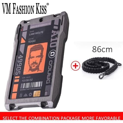 All Aluminum Multi-function Metal RFID Cardholder Wallet Men Business Badge Credit Card Holder Aviator Minimalist Wallet ID Card