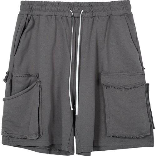 High Street Style Vintage Baggy Capris Casual Sports Drawstring Shorts Summer Bermuda Masculina Mens Shorts