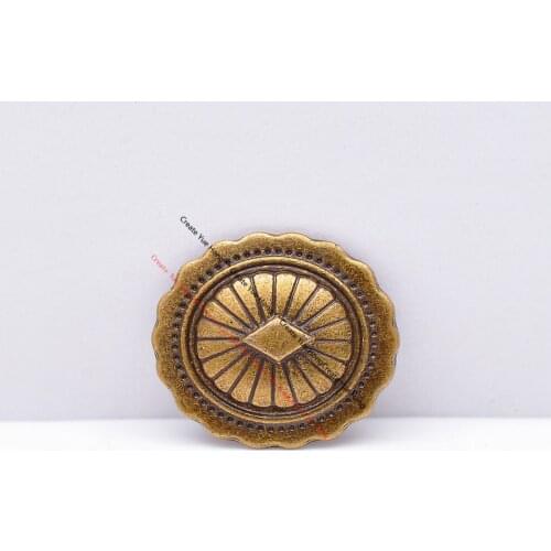 50pcs DIY COPPER TRIBAL TRADITIONAL PATTERN FLORAL ENGRAVED LEATHERCRAFT Fasteners STUD RIVET CONCHO FOR LEATHER LUGGAGE BAG