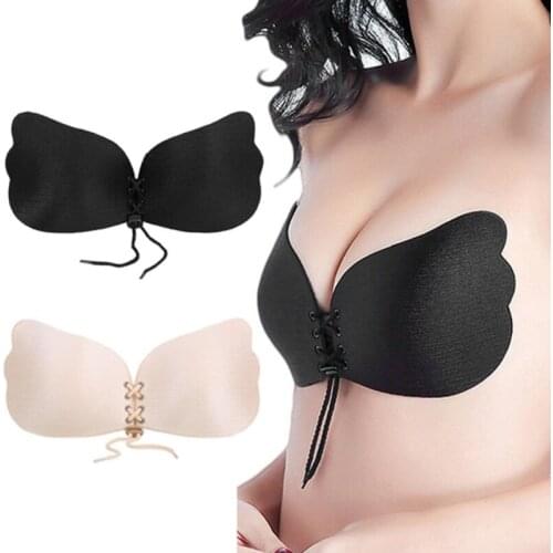 Women Silicone Bra Invisible Push Up Sexy Strapless Bra Stealth Adhesive Backless Breast Enhancer Lady Nipple Cover