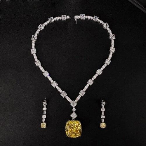 Luxury 100% 925 Sterling Silver Graceful Pendant Necklace For Women High Carbon Diamond Anniversary Radiant Fine Jewelry Gift