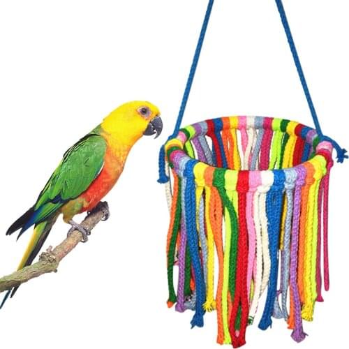 Bird Chewing Swing Toy Cotton Rope Bird Chew Toy Bird Hanging Toy Bird Cage Toy
