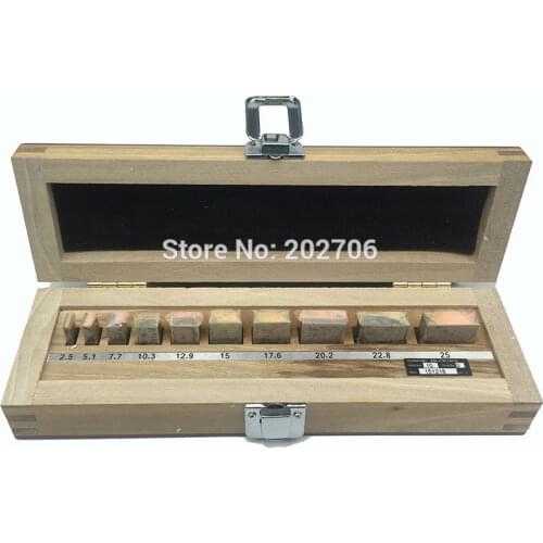 0-25mm 0 Grade micrometer inspection block gauge steel Gage blocks set block gauge 10pcs/box