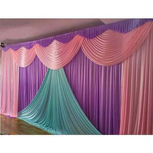 10ft*20ft Hot pink with purple Wedding Backdrop Stage curtain Wedding Decoration