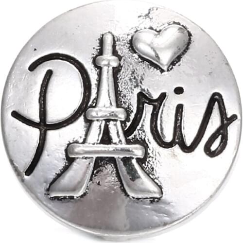 10PCS/lot The Bloomer Snap Button Bracelets For Women Plating Ancient Silver 18mm Rhinestone Snap Button Bracelets jewelry