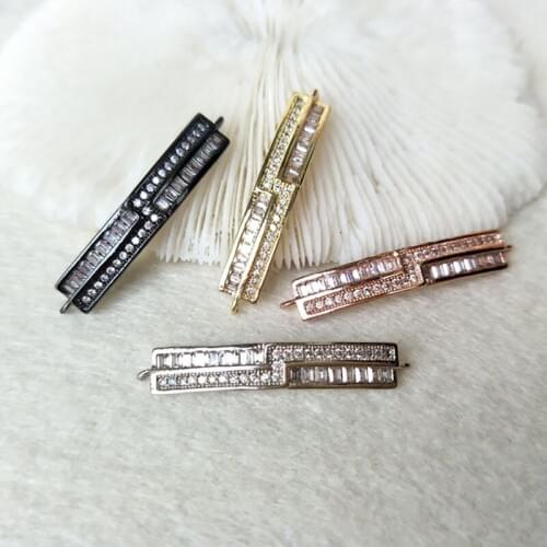 10 Pieces CZ zircon Micro Pave Connector,Double Bails Beads Charm,DIY Bracelet necklace Jewelry Finding CT291