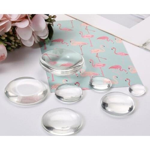 100pcs 20mm Clear Glass Cabochons Glass Domes Tray Pendant Cover