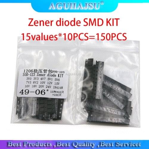 15values*10PCS=150PCS KIT SOD-123 1206 0.5W Zener diode SMD package