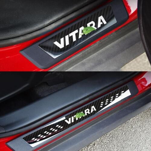 4PCS Door Sill Protector Scuff Plates Stainless Steel Door Pedal Sticker For Suzuki VITARA 2019 Accessories 2018 2017 2016 2015