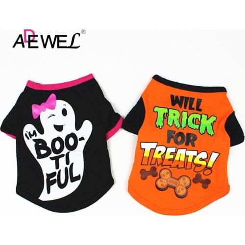 ADEWEL Halloween Lovely Ghost English Printing Honden Kleding Dog Jumpsuit Pajamas Pijama Perro Dla Psa Ubranko Dog Clothes XL