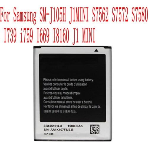 High Quality 1500mAh EB425161LU Battery For Samsung SM-J105H J1MINI S7562 S7572 S7580 I739 i759 I669 I8160 J1 MINI Cell Phone