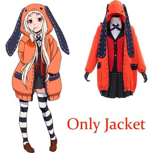 Cosplaydiy Anime Kakegurui Compulsive Gambler Runa Yomozuki Cosplay Jacket Runa Yomozuki Hoodie Coat Custom Made L320