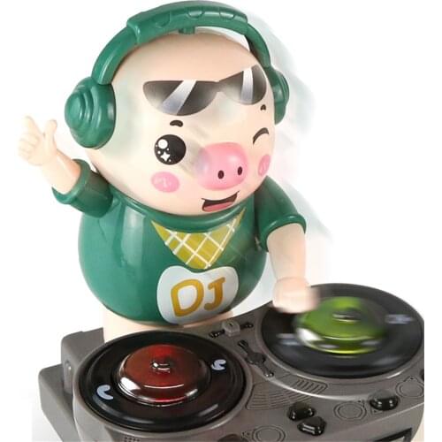 DJ Electric Music Dancing Pig Toy With Colorful Light Swing Back And Forth