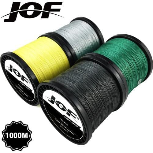 JOF 500M 1000M Multicolour PE Braided Wire 4Strands 8Strands Multifilament Japanese Fishing Line