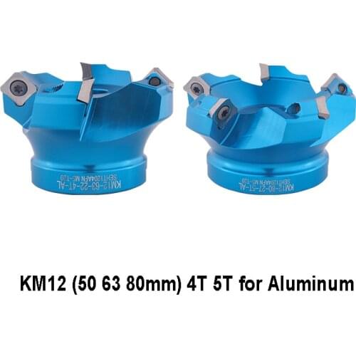 KM12 50-22-4T-AL Milling Cutter Head Aluminum Alloy Special Cutter Head Machining Center 45 Degree Face Mill Tools 63mm 80mm