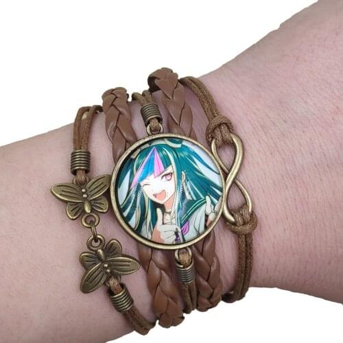 Danganronpa:Trigger Happy Havoc Monokuma Anime Leather Multilayer Bracelet Time gem Unique Infinity Love Retro 007-012