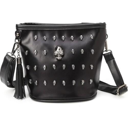 Fashion Women Skull Punk Goth Tassel Messenger Shoulder Bag Crossbody Handbag