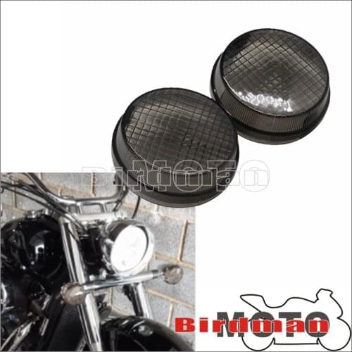 Motorcycle 2.75" Bullet Blinker Smoke Lens Turn Signal Light Cover For Kawasaki Vulcan 1600 Classic Nomad ALL Honda Cruisers